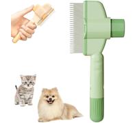 ZYEKIU 2 Pcs Detangling Tool for Pet Hair Self-Cleaning Pet Flea Comb Grooming Comb with Long and Short Stainless Steel Teeth for Detangling Fur Combing Knots