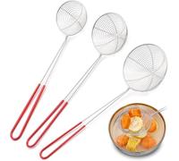 ZYEKIU 3 Pcs Stainless Steel Kitchen Strainer Wire Sieve Fine Mesh Strainers with Heat-Insulating Rubber Ring Food Strainer Sieves for Cooking Suitable for Various Cooking Scenarios