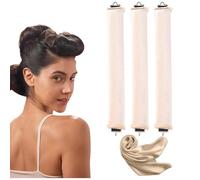 ZYEKIU Pack of 3 Curlers Curls Without Heat, Heat-Free Curlers, Hair Curler No Heat, Curling Iron Overnight with Hooks, Wave Formers for Medium Long Haa (Cream)