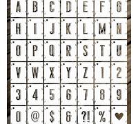 ZYEKIU Pack of 42 Reusable Letter Stencils, Writing Stencil, PET Plastic, Number Stencils, Three Elements, Suitable for Painting Sign Making, Poster Making and DIY