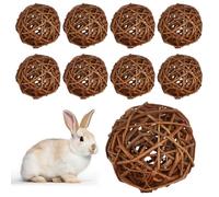 ZYEKIU Pack of 9 Chew Balls, Rabbit Toy, Natural, Chewing Small Animal Toy, Rabbit Accessories Interesting, for Rabbits, Guinea Pigs, Chinchillas, Hamsters, Mice, Parrots (5 cm)