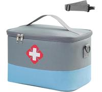 ZYEKIU Portable Travel Pharmacy, Medicine Bag, Travel Waterproof Travel Pharmacy, High Capacity, for Home, Office, Travel, Camping, Hiking (Grey Blue)
