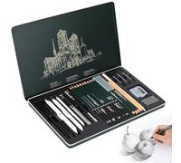ZYEKIU Sketching Pencil Set 27-Piece Set Graphite Pencils Sketching Pencils | Sketch Pencils Art Supplies with Graphite Charcoal Tools Accessories Drawing Kit for Adults Artists for Artists Students