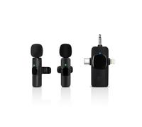 Zyerch 3 in 1 Wireless Lavalier Microphones for iPhone, iPad, Android, Camera, 7-Hour Battery, Mini Microphone with Noise Reduction for Video Recording, Vlog, YouTube, TikTok