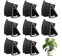 ZYETGH 50 PCS Plant Pot Feet, Feet for Garden Pots Invisible Pot Toes Triangle Pots Risers Potted Triangle Stand for Indoor Outdoor Potted Plants Black