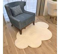 ZYFAB Area Rugs for Kids Cloud Shape Baby Crawling Rugs Carpet Outdoor & Indoor Floor Plush Soft Non-Slip Nursery Decoration Rugs,White,90×120CM