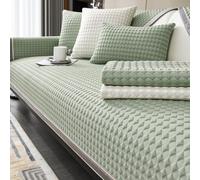 ZYFAB Cooling Couch Covers for Sofa Washable Non Slip Sofa Cover Luxury Premium Ice Silk Fabric Sofa Pad Modern 3D Geometric Soft Sofa Protector Breathable Sectional,Green,70 * 90cm