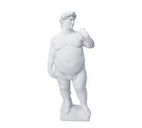 ZYFAB Creative Fat David Statue,Resin Greek David Sculpture Ornament Naked David Body Desktop Crafts Living Room Office Bookshelf decor,White,Large