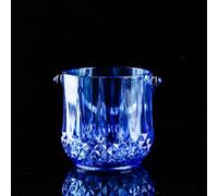 ZYFAB Crystal Acrylic Ice Bucket, Transparent Ice Container Champagne Bucket Diamond Pattern Beer Wine Chiller with Handle for Bar Party KTV,Blue,12 * 13 * 9.2cm