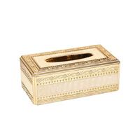 ZYFAB European Gold Tissue Box Cover, Rectangular Decorative Tissue Holder Arcrylic Paper Napkin Holder Home Decor for Bathroom Bedroom Living Room Office,Gold