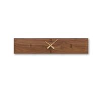 ZYFAB Walnut Solid Wood Wall Clock, Rectangular Rustic Wall Clock Silent Non-Ticking Wall clock Frameless Wall Clocks Farmhouse Wall Decor Battery Operated,A,60 * 12 * 1CM
