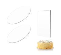 ZYFC 2 Pack Round Acrylic Cake Plates, 8-inch & 6-inch, Transparent, Modern, Reusable, BPA Free, Perfect for Birthdays, Weddings, Bake Sales