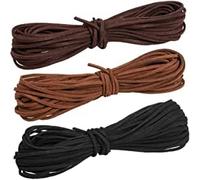 ZYFC 3 Pcs Leather Cord String, mm x 10 m Necklace Cord, String for Jewellery, Lace, Suede Rope, Craft Jewelry Making Beading Thread DIY Handmade, Black