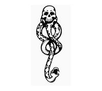 ZYFC 30Sheets Magic Mantra Snake Skull Death Eater Dark Mark Mamba Snake Temporary Tattoo Stickers for Adults 14+ Years, Black, Waterproof, Halloween Cosplay Tattoo Accessories