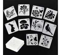 ZYFC 64 Pieces Animals and Plants Stencil Set, Reusable Drawing Craft Stencils Templates for Art Projects, Versatile Painting Templates with Drawing Stencils, Butterfly Bee Spraying Wall Stencil