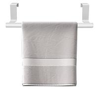 ZYFC Kitchen Towel Holder, Over Door Bar, the Cabinet Rail Tea Holder Rack No Drilling, Anti-Slip Scratch-Protecting Stripe, Bathroom Cupboards(23cm), White