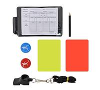 ZYFC Sports Referee Card Set, Red Card, Yellow Card with Pocket, Score Book, Pencil and Metal Referee for Football Basketball, School Sports, Referee Whistle Set