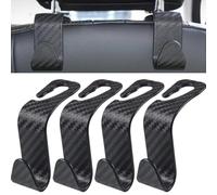 ZYFGYN 4 Pcs ABS Carbon Fibre Texture Car Seat Hooks for Audi Sline TT Q2 Q3 Q5 Q7 Q8 A3 A4 A5 A6 A7, Vehicle Backseat Organizer Headrest Hanger Bag Holder