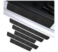 ZYFGYN 5 Pcs Carbon Car Door Sill Protector Strips for Opel Vauxhall Mokka X 2012-2016 2017 2018 2019 2020, Scuff Plate Guards Waterproof Welcome Pedal Decorative Sticker Kick Plates