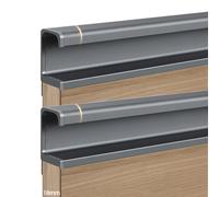 ZYFH8992 2 Pieces Hidden Pulls G-Shape,Concealed Cabinet Handle Embedded,Drawer Invisible Knobs,Cupboard knockers,Edge Banding Handle,Knobber for Dresser Wardrobe Door Levers (Length 400mm,Grey)