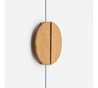 ZYFH8992 2pcs Children's Room Handle Half Moon Cabinet Pulls Solid Wood Drawer Handles Kitchen Knobs Half Round Cupboard knockers Bedroom Knobber Dresser Wardrobe Levers (Oak)