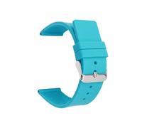ZYFHYU 12mm 14mm 16mm 18mm 20mm 22mm 24mm Silicone Strap for Soft Rubber Band Candy Color Men Women Replace Bracelet Accessories for Men Women(Lake blue,SILVER BUCKLE_22MM)
