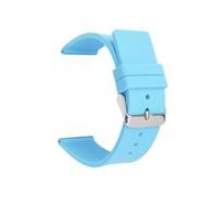 ZYFHYU 12mm 14mm 16mm 18mm 20mm 22mm 24mm Silicone Strap for Soft Rubber Band Candy Color Men Women Replace Bracelet Accessories for Men Women(Light blue,BLACK BUCKLE_16MM)