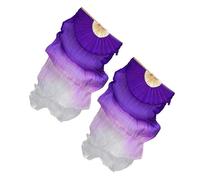 ZYFHYU 180 * 90cm Belly Dance Fans Long Silk Fans Movement Tool Perfect for Group Performances for Belly(White Red Purple)