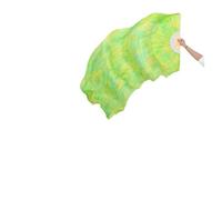 ZYFHYU 1pair/1pc Real Silk Belly Dance Fans Veil Bamboo Ribs Handmade Dyed Dance Performance Long Fan Belly Dancing Fans for Belly(1pc Right-type 9,230x90cm)