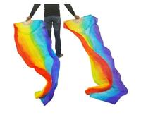 ZYFHYU 1pair/1pc Real Silk Belly Dance Fans Veil Bamboo Ribs Handmade Dyed Dance Performance Long Fan Belly Dancing Fans for Belly(1pair-type 3,150x90cm)