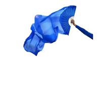 ZYFHYU 1pair/1pc Real Silk Belly Dance Fans Veil Bamboo Ribs Handmade Dyed Dance Performance Long Fan Belly Dancing Fans for Belly(1pc Right-type 11,120x90cm)