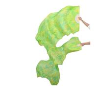 ZYFHYU 1pair/1pc Real Silk Belly Dance Fans Veil Bamboo Ribs Handmade Dyed Dance Performance Long Fan Belly Dancing Fans for Belly(1pair-type 9,150x90cm)