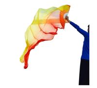ZYFHYU 1pair/1pc Real Silk Belly Dance Fans Veil Bamboo Ribs Handmade Dyed Dance Performance Long Fan Belly Dancing Fans for Belly(1pc Right-type 5,180x90cm)