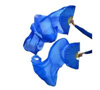 ZYFHYU 1pair/1pc Real Silk Belly Dance Fans Veil Bamboo Ribs Handmade Dyed Dance Performance Long Fan Belly Dancing Fans for Belly(1pair-type 11,250x90cm)