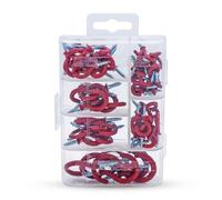 ZYFHYU 70Pcs Sheep Eye Screw Hook, Wrapped in Plastic Technology, in Question Mark, Cup, Plant for Hanging Plants Lights Cups Utensils(Red)