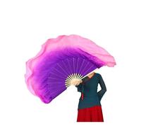 ZYFHYU 86cm Dance Fan Veil One Pair Bellydance Costume Accessory Gradient Dancer Props Double Side Round for Belly(Color 20,1pcs Right 1pcs Left)