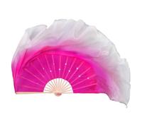 ZYFHYU 86cm Dance Fan Veil One Pair Bellydance Costume Accessory Gradient Dancer Props Double Side Round for Belly(Color 8,2pcs Right Hand)