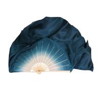 ZYFHYU 86cm Dance Fan Veil One Pair Bellydance Costume Accessory Gradient Dancer Props Double Side Round for Belly(Color 12,2pcs Right Hand)