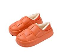 ZYFHYU Autumn and Winter Waterproof Cotton Slippers Women's Home Slippers Indoor Shoes Plush Couple Shoes for Women(Orange,40-41)
