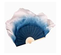 ZYFHYU Big Size Dance Fan 86cm Gradient Bamboo Folding Veil Hand Paint Bellydance Dancer Show Props for Belly(Color 9,2pcs Right Hand)