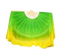 ZYFHYU Big Size Dance Fan 86cm Gradient Bamboo Folding Veil Hand Paint Bellydance Dancer Show Props for Belly(Color 7,1pcs Right 1pcs Left)