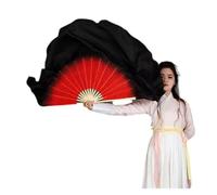 ZYFHYU Big Size Dance Fan 86cm Gradient Bamboo Folding Veil Hand Paint Bellydance Dancer Show Props for Belly(Color 15,1pcs Right 1pcs Left)