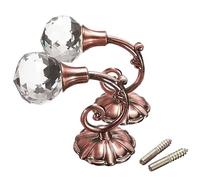 ZYFHYU Curtain Hooks 2Pcs Metal Crystal Glass Curtain Hold back Wall Tie Back Hooks Hanger Holder Window Accessories(WHITE)