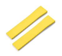 ZYFHYU FKM Rubber Watch Strap 16mm 18mm 19mm 20mm 21mm 22mm Watchband Quick Release Butterfly Silver Buckle for Men Women(Yellow No Buckle,22mmx18mm)