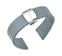 ZYFHYU FKM Strap 18/19/20/21/22mm Diving Fluoro Rubber Quick Release Butterfly Buckle Watch Band Accessories for Cut to Size for Men Women(Grey,18mm)