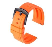 ZYFHYU Fluoro Rubber Watch Strap 18mm 19mm 20mm 21mm 22mm 24mm Sport Watchband Wristband with Quick Release Band for Men Women(ORANGE,21mm silver buckle)