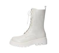 ZYFHYU Leather Snow Boots Winter Ankle Boots Lace Up Nature Wool Keep Warm Women Boots for Girls(Beige,4)