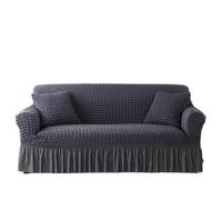 ZYFHYU Sofa Slipcover with Skirt Easy Fitted Cover for Living Room Couch Washable for Sofa(Dark Gray,2 Seater)