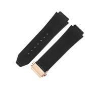 ZYFHYU Soft Comfortable Frosting Cowhide Watch Strap for Classic 19mm Rubber Underskin Wristband Replacement for Men Women for Men Women(Black-Rose)