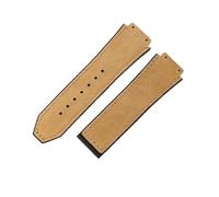 ZYFHYU Soft Comfortable Frosting Cowhide Watch Strap for Classic 19mm Rubber Underskin Wristband Replacement for Men Women for Men Women(Brown-No buckle)